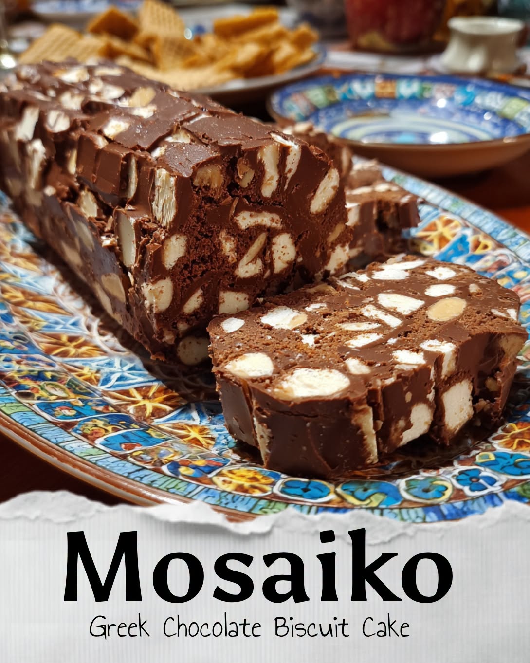 Mosaiko (Greek No-Bake Chocolate Biscuit Cake)