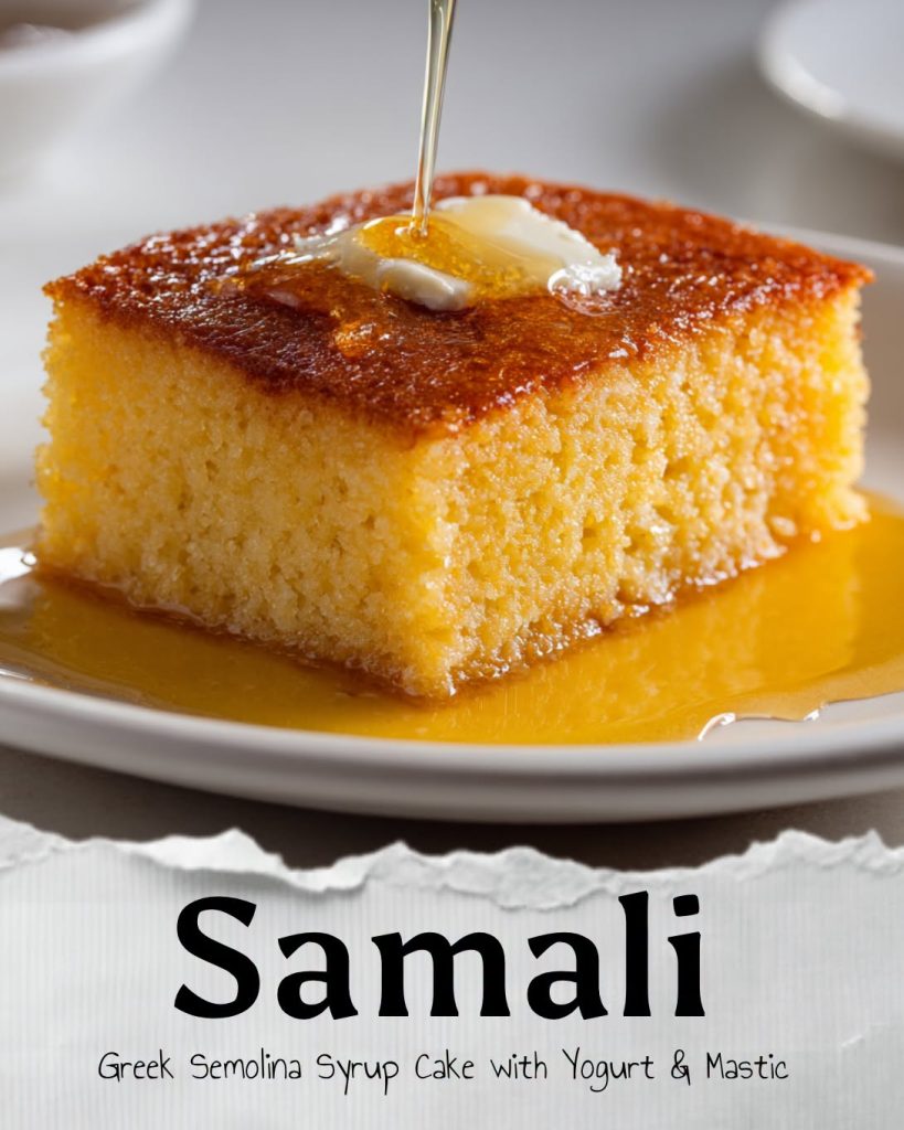 Samali (Greek Semolina Syrup Cake with Yogurt & Mastic)