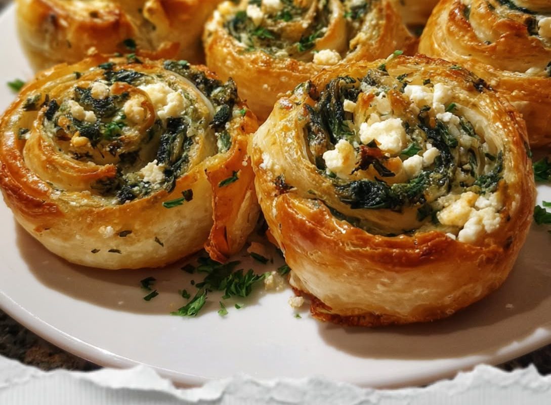 Spanakopita Scrolls (Greek Spinach & Feta Spirals)