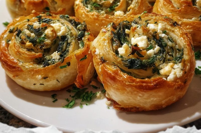 Spanakopita Scrolls (Greek Spinach & Feta Spirals)