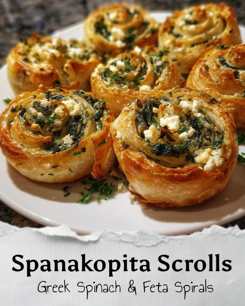 Spanakopita Scrolls (Greek Spinach & Feta Spirals)